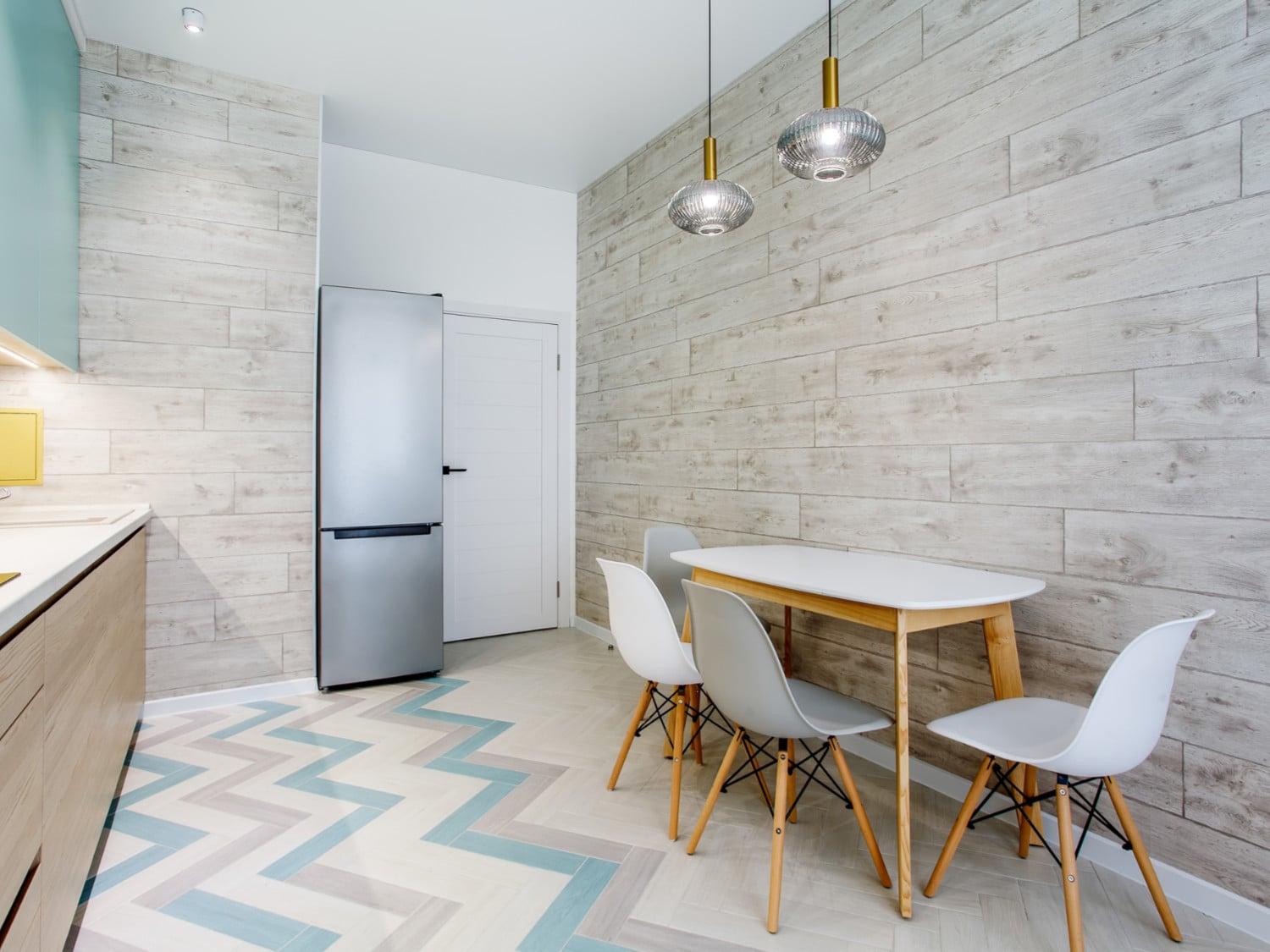 Modern renovated kitchen with flat design
